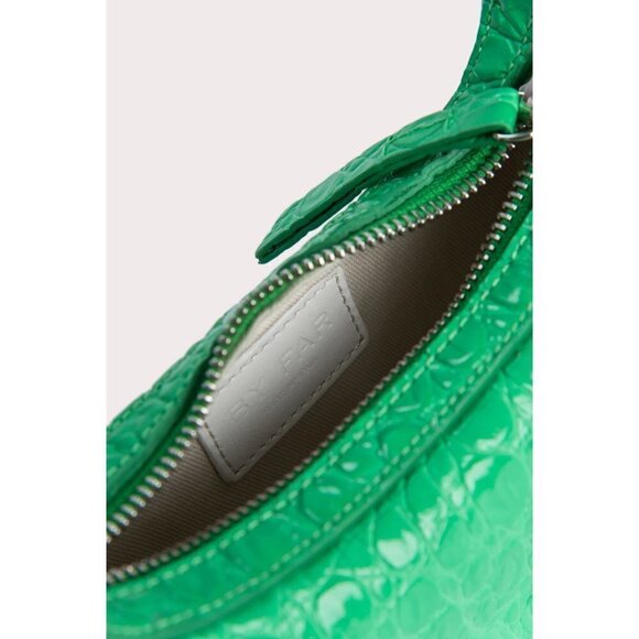 By Far Mini Soho Super Green Circular Croco Embossed Leather- Color Super Green - Picture 10 of 10